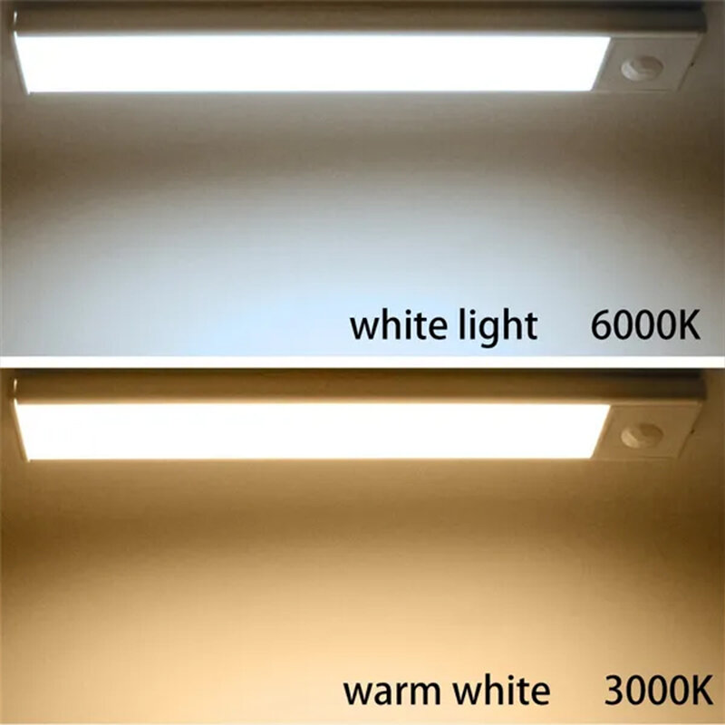 Lámpara LED con Sensor de movimiento PIR, luz nocturna regulable, recargable, para escaleras, armario, habitación, pasillo, tubo, barra, Bombilla detectora