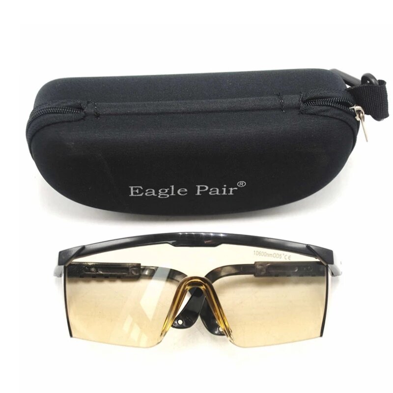 Laser Safty Glasses 10600nm Protective Goggles EP-4-5 Continuous Absorption Eye Protection T%=90 CE OD5+ with Box
