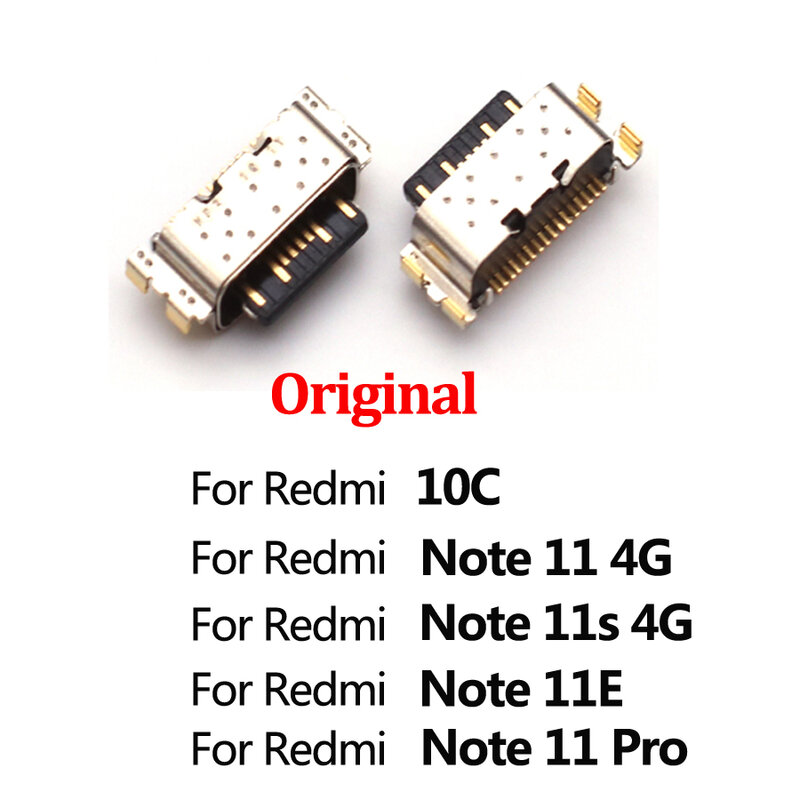 10 buah suku cadang perbaikan soket konektor pengisi daya Port Dok pengisian daya USB untuk Xiaomi Redmi 10C / Note 11 11S 11E