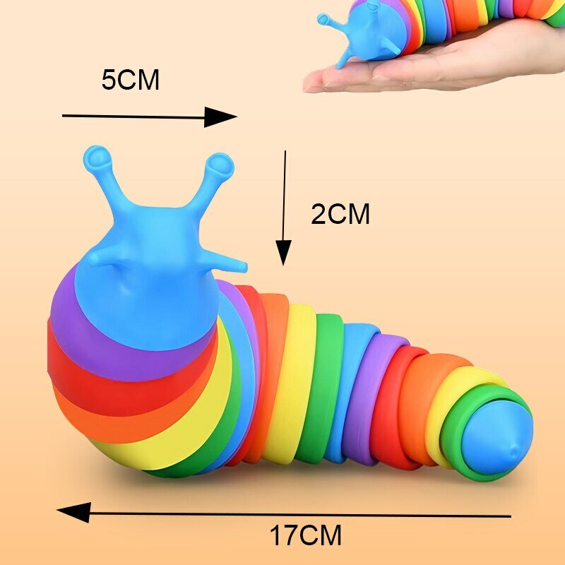 18cm 3D colorato Slug Decompression Toy Bionic Vent Anti ansia giocattoli sensoriali per bambini e regalo di compleanno per adulti