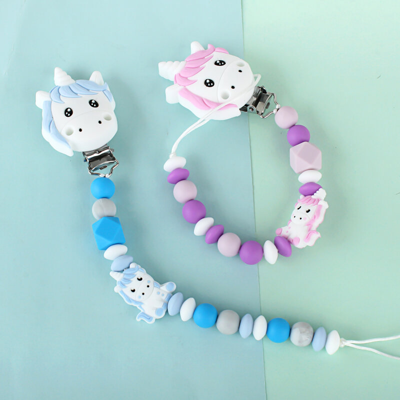 3Pcs clip per ciuccio in Silicone per bambini supporto per succhietto a catena per la produzione di capezzoli animali per uso alimentare senza BPA giocattoli per dentizione per bambini