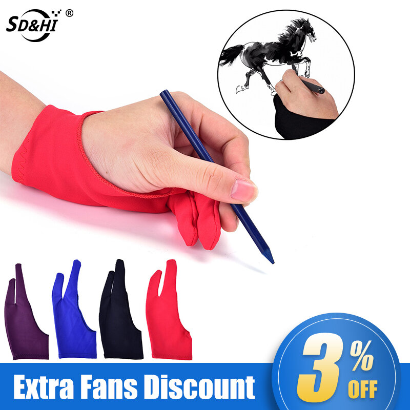 1PC Two-finger Anti-fouling Glove, For Artistic Design, Graphic Tablet, Home Gloves,  Household Gloves Right Left Hand Glove