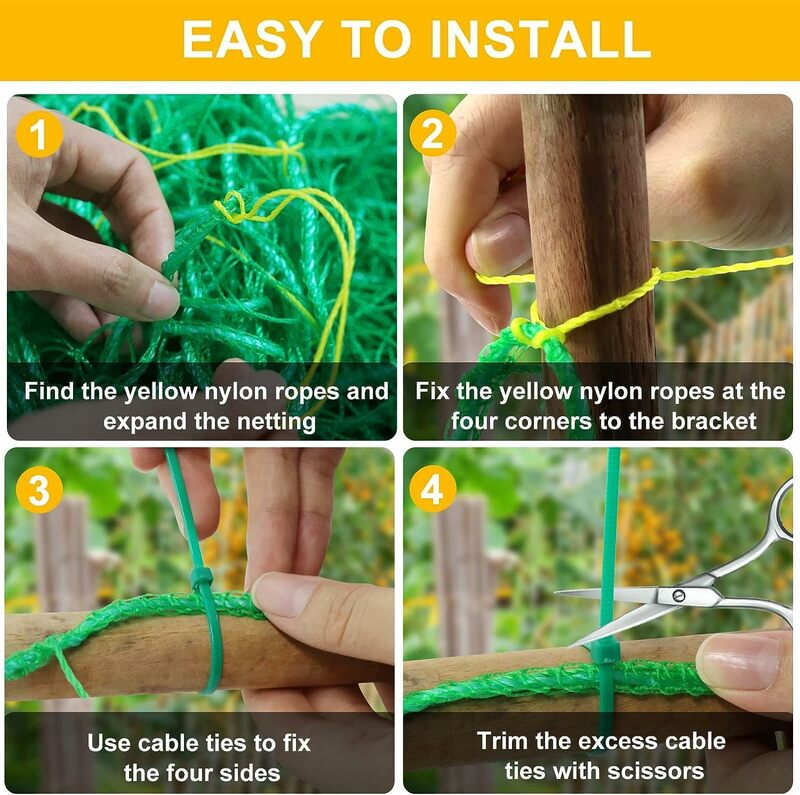 1 confezione durevole rete a traliccio da giardino supporto per piante rete in Nylon resistente per piante rampicanti pomodoro frutta uva verdura