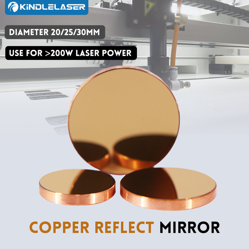 3Pcs KINDLELASER Copper Reflect Mirror Diameter 20 25 30mm Cu Laser Mirror For Co2 Laser Cutting and Engraving Machine
