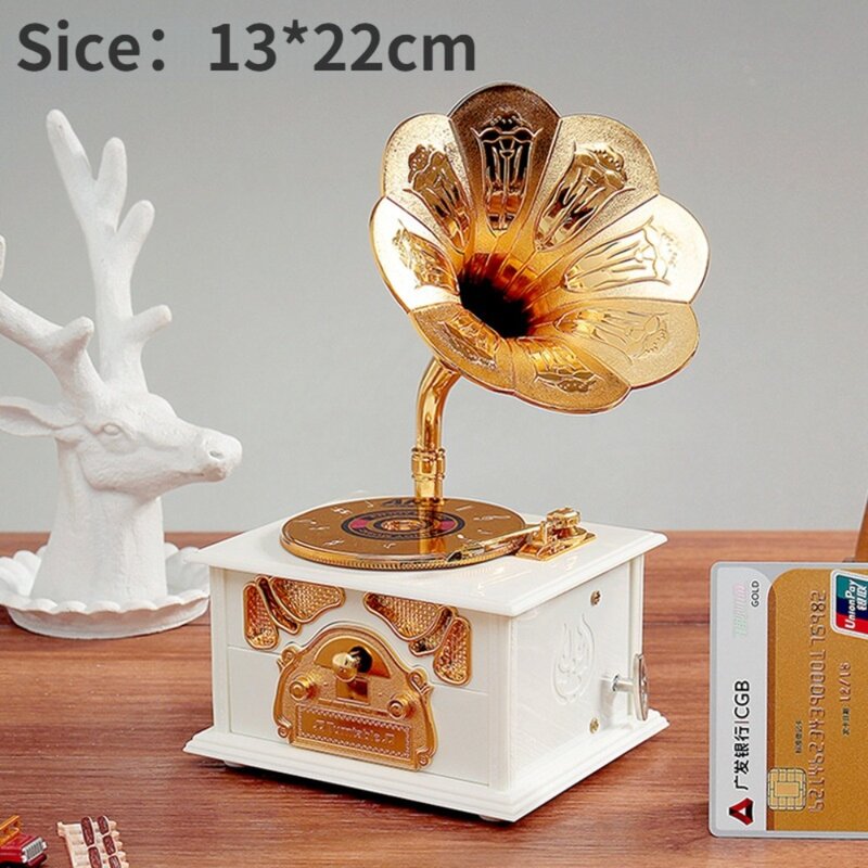 Kreatives Grammophon modell im europäischen Stil Spieluhr Rekord Home Wohnzimmer Bar Büro Dekoration
