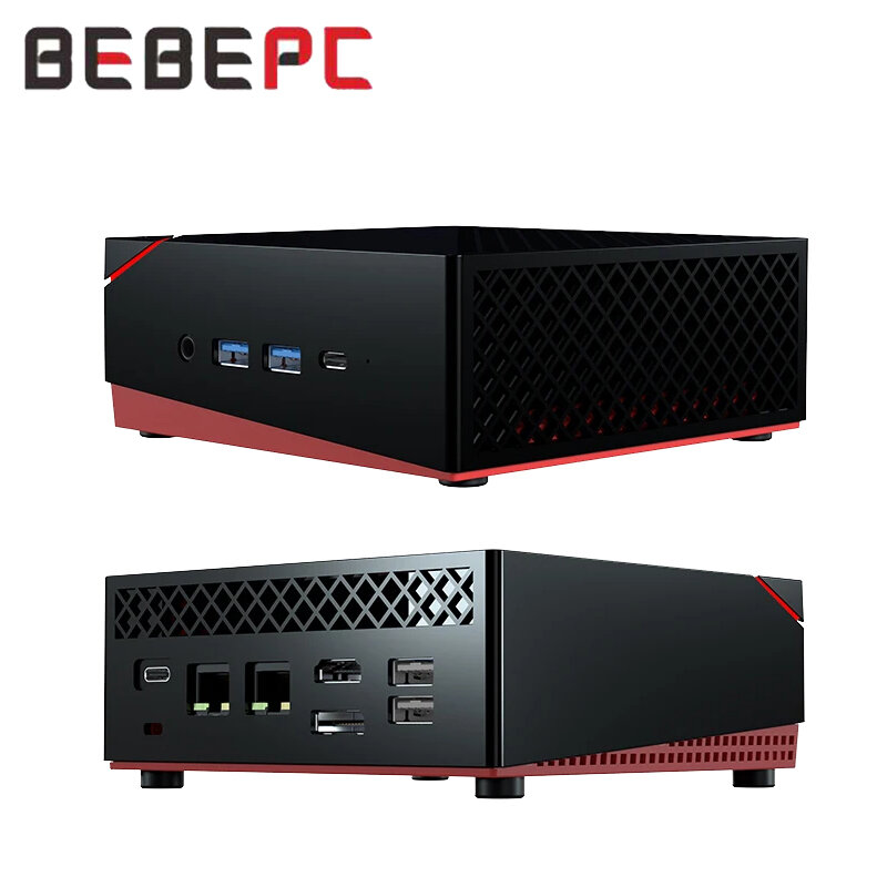 BEBEPC-Mini PC com Dual LAN Gaming com AMDRyzen5-4500U, M.2 NVME, Dual DDR4, Suporte Win10, 11 Linux, Pfense, WiFi, Tipo-C, Computador de Escritório