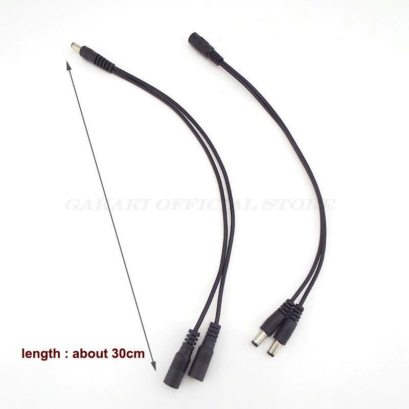 1 Female to 2 Male 1 Male to 2 Female Way Connector DC Plug Power Splitter Cable for CCTV LED Strip Light Power Supply Adapter
