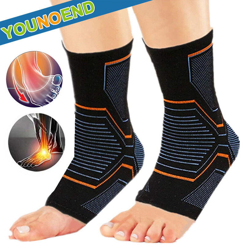 Sports Ankle Braces Foot Support Compression Sleeves Ankle Stabilizer for Men Women Fasciitis, Sprained, Foot Joint Protector