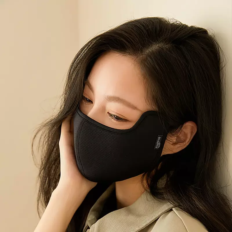 OhSunny Face Mask donna inverno antivento Warm Cover tinta unita Latex Stereo traspirante Soft New Fashion Facial Shield mevi