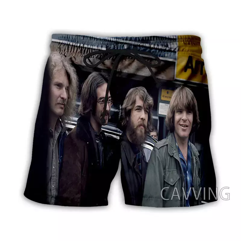 CAVVING 3D Printed  Creedence Clearwater Revival  Summer Beach Shorts Streetwear Quick Dry Casual Shorts Sweat Shorts F01