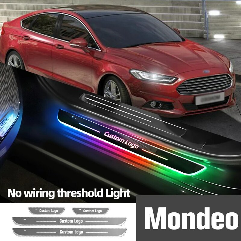 For Ford Mondeo MK2 MK3 MK4 MK5 MK6 1996-2023 Car Door Sill Light Customized Logo LED Welcome Threshold Pedal Lamp Accessories
