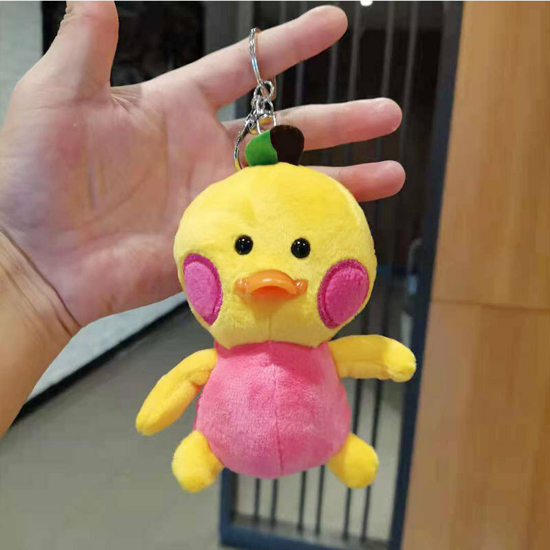 12cm New Cartoon Cute Hyaluronic Acid Small Yellow Duck Plush Toys Soft Stuffed Animals Chaveiro Pingente Kid Bag Pendant Doll
