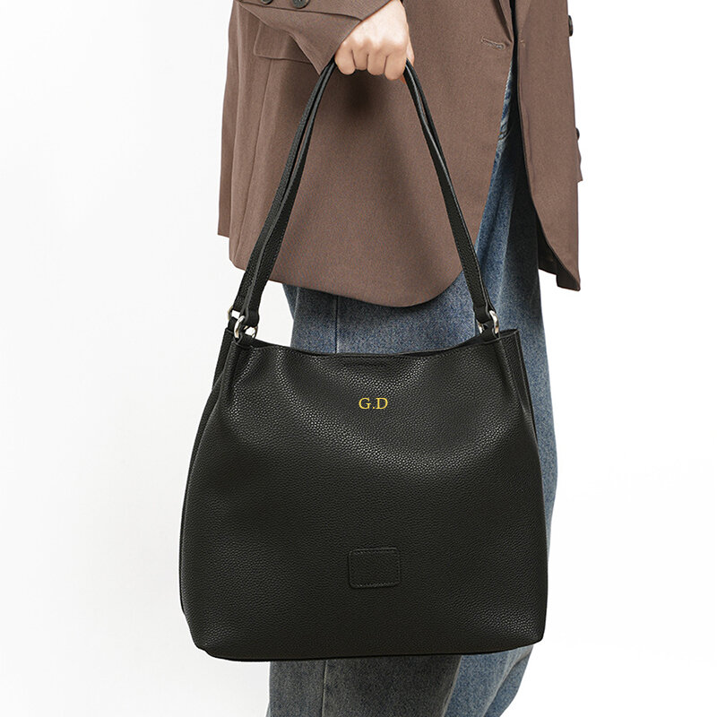 Benutzer definierte Name Frau Rindsleder Umhängetasche Echt leder große Kapazität Luxus Design Einkaufstasche Mode vielseitige Business-Handtasche