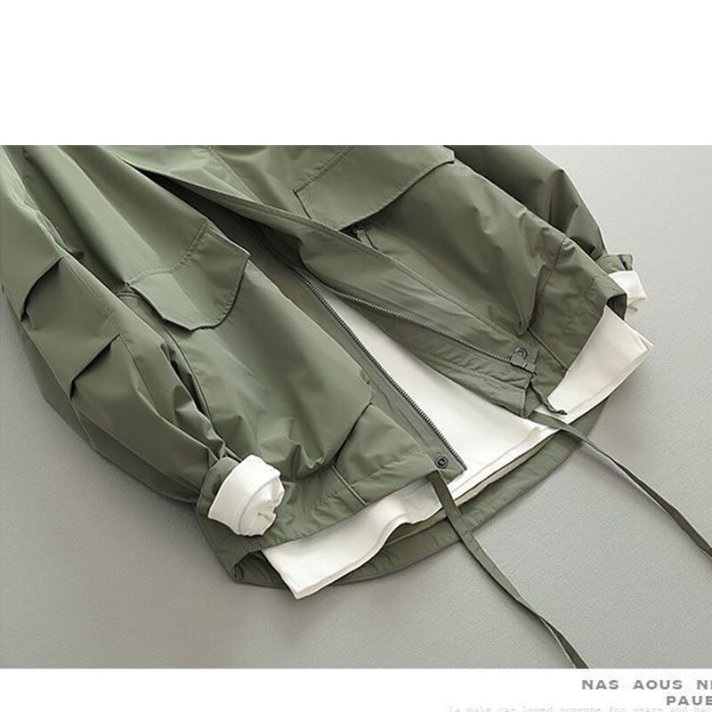 Ветровка мужская в японском стиле, винтажная модная Объемная толстовка, свободная куртка-бомбер, одежда для мужчин, весна-осень
