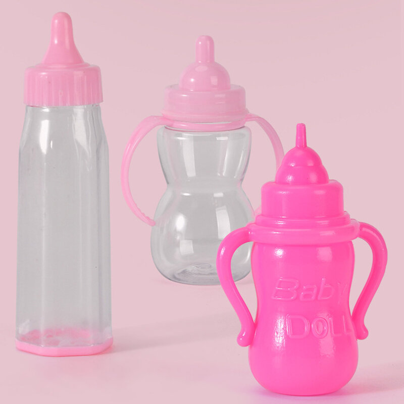 Baby New Born Pop Accessoires Gesimuleerde Fles En Tepel Plastic Leren Beker Miniatuur Scène Model Poppenhuis Diy Decoratie