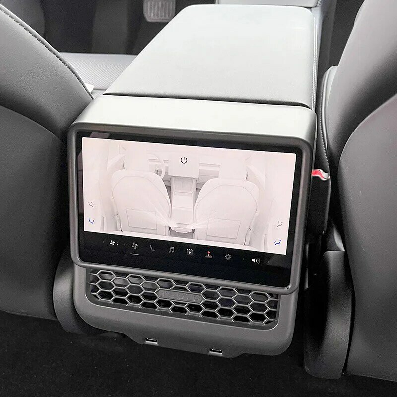 Tampa da tela traseira para Tesla Model 3, Highland ABS Protector Frame, Back Air Vent Trim, capa protetora, Acessórios Interior