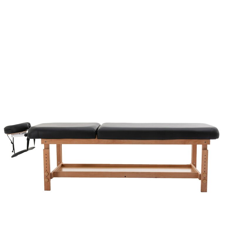 Stationary Massage Table Treatment Clincal Beauty Bed /PU Spa Bed,Black