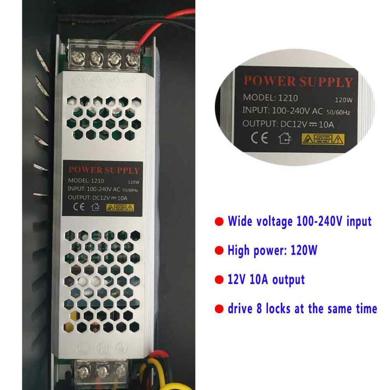 Access Power Supply Wide Voltage 100V-240V Input 12V 10A Output High 120w 8pcs Lock Can Work Toghether Suit All Our Access Board