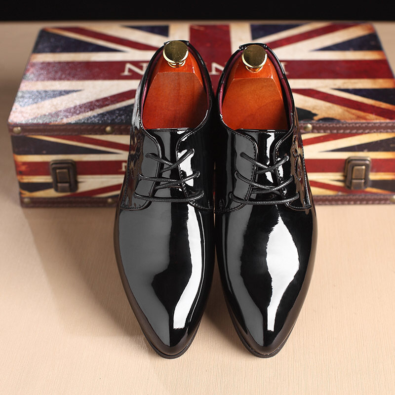 Мужские туфли-оксфорды из ПУ кожи, в британском стиле
