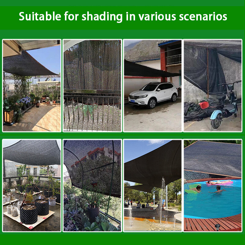 Parasole in HDPE per piscina, ombrellone Beige, rete per piante da giardino, candele di protezione UV per esterni, capannone fresco, più dimensioni