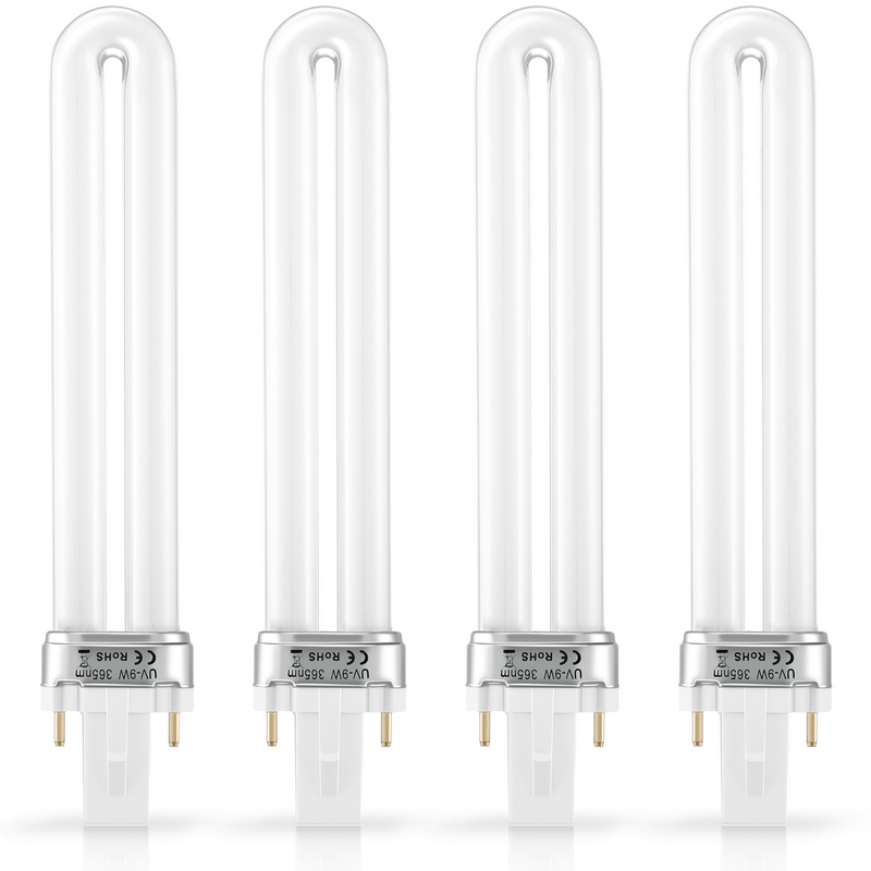 4PCS Replacement 9W 365nm U-Shaped Light Tube Lamp Bulb UV Bulb Tube for Dryer UV Lamp Light Home Nail