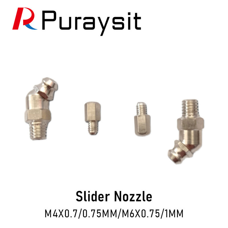 10 Buah Linear Guide Slide Block Besi Nikel Plated Tembaga Nikel Plated Butter Nozzle Lurus Oil Nozzle Bent Oil Nozzle M4 M6