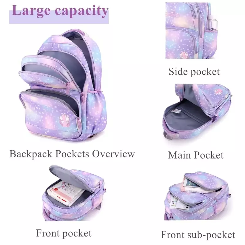 Children School Backpack Set with Wheels Students Bags for Girls Trolley Bag Cute Schoolbag Rolling Wheeled Backpack Child Girl