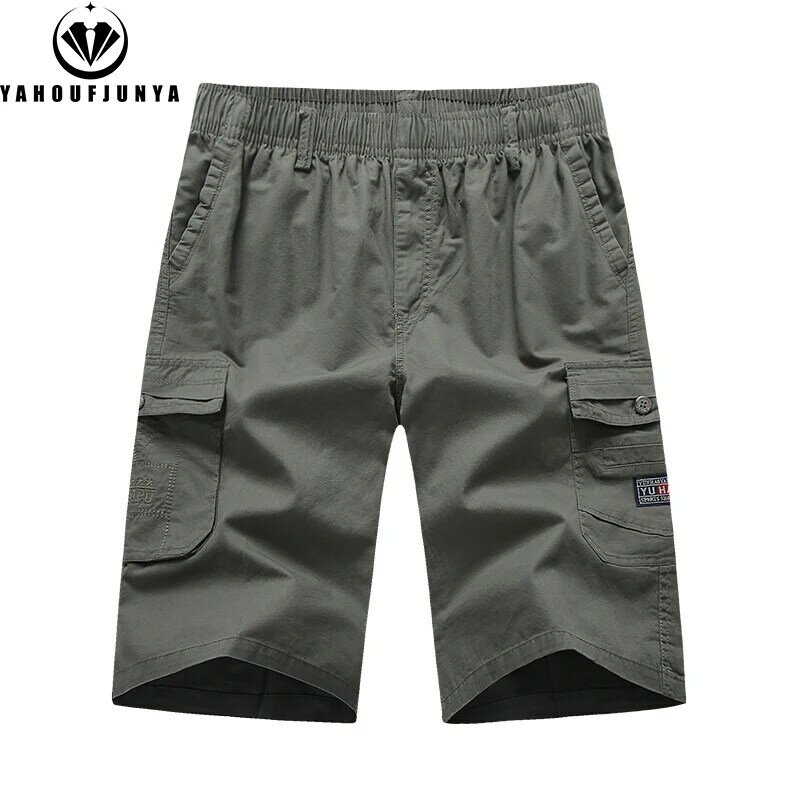 Men Summer Large Size Thin High-Quality Design Shorts Men Outdoor Leisure Solid Color Loose Straight Elastic Waist Shorts Male