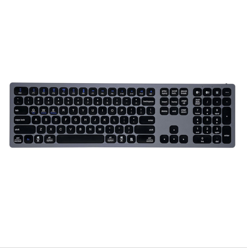 Portátil sem fio ABS e alumínio Alloy Computer Keyboard para o trabalho, 110 Key Metal, Best Selling