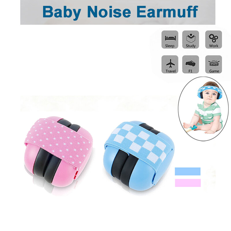 Orejeras de seguridad para bebés, protección auditiva para dormir, reducción de ruido, auriculares con diadema ajustable elástica