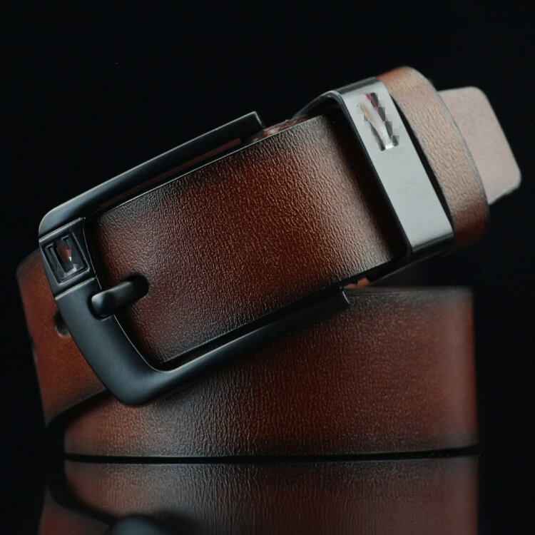 Cinturón informal con hebilla de aguja y2k para hombre, cinturón Popular de piel de vaca y vaqueros, novedad de 2024