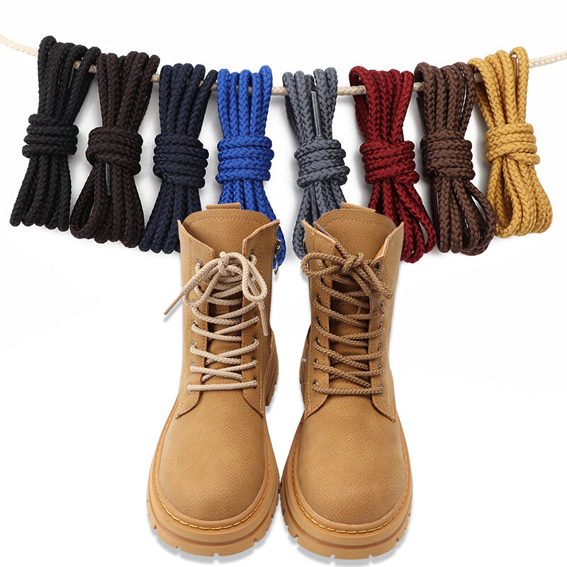Cordones redondos de poliéster para zapatillas, cordones de calidad duraderos para zapatos, 80/100/120/140/160cm, 1 par