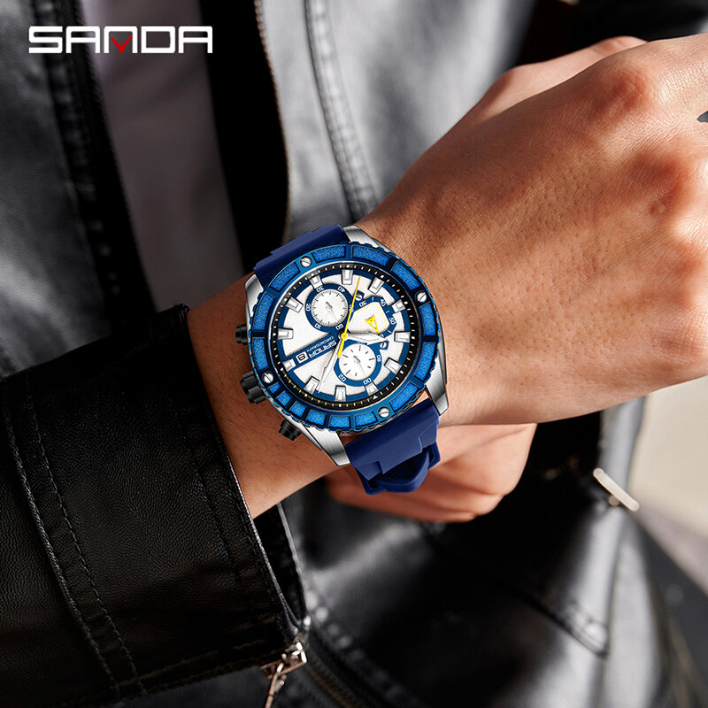 2024 Top New Fashion Business Watch per uomo Casual impermeabile orologio da polso al quarzo data cronometro Sport orologio maschile SANDA 5315