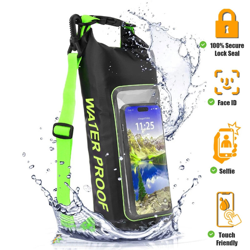 2L Dry Bag Touch Screen Waterproof Bags For Trekking Drifting Rafting Surfing kayak Outdoor Sports Bags Camping Equipment XA394Q