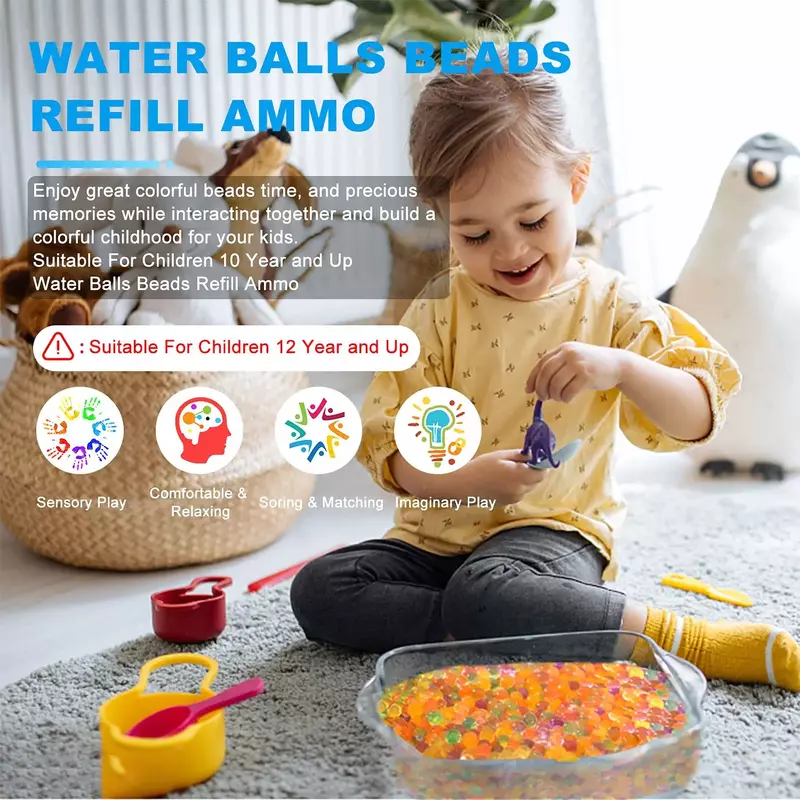 IkBullet-Balle de recharge hydrogel 7-8mm, 120000 pièces, jouet pour odorà eau non toxique