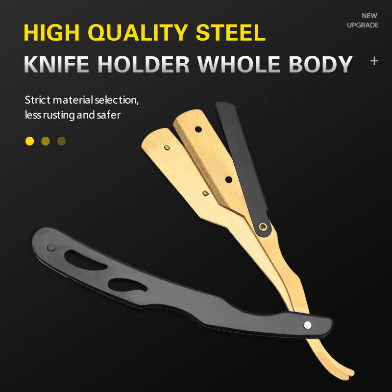 ماكينة حلاقة مستقيمة من Barbertop ماكينة حلاقة يدوية كلاسيكية قابلة للطي سكين للرجال من الفولاذ المقاوم للصدأ أداة تصفيف الشعر جديد