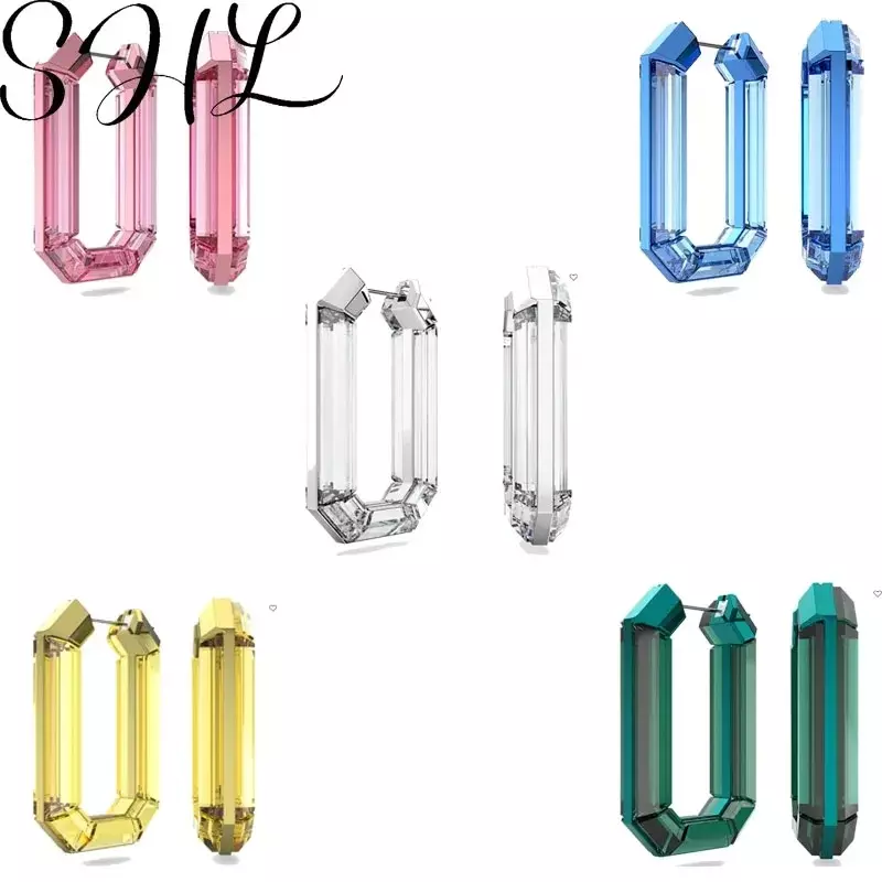 Shijia Transparent Crystal Gemstone Earrings Limited Edition Earrings Wholesale Price Size 4.9x1x3cm with Earring Set Yellow Box