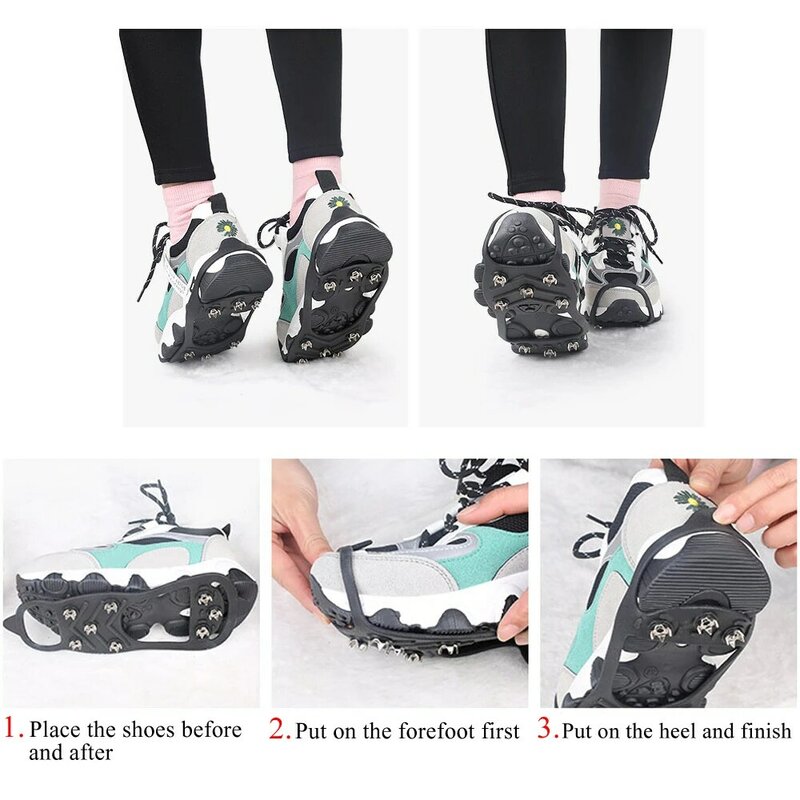 8 Teeth Ice Gripper Spike for Shoes Winter Outdoor Anti-Slip Hiking Mountain Climbing Ice Snow Crampons Anti-slip Shoe Covers