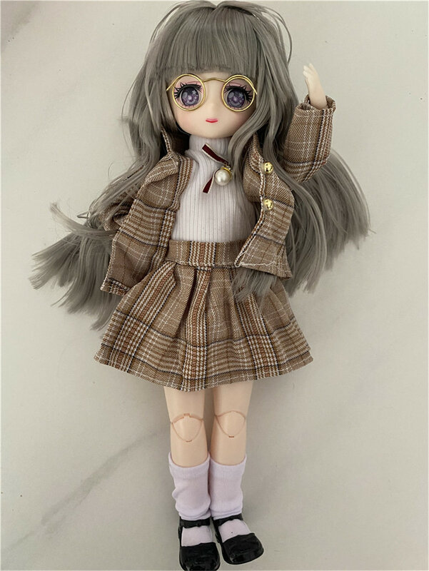 BJD Girl Dolls 30cm Kawaii 6 Points Joint Movable Dolls With Fashion Clothes Soft Hair Dress Up Girl Toys Birthday Gift Doll New