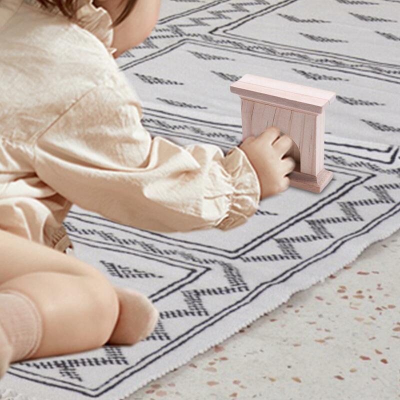 Chimenea en miniatura para casa de muñecas, simulación de mano de obra fina decorativa para dormitorio