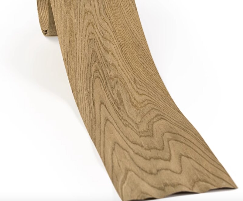 Chapa de madera con diseño de olmo Natural, longitud: 2,5 metros, ancho: 18cm, grosor: 0,5mm