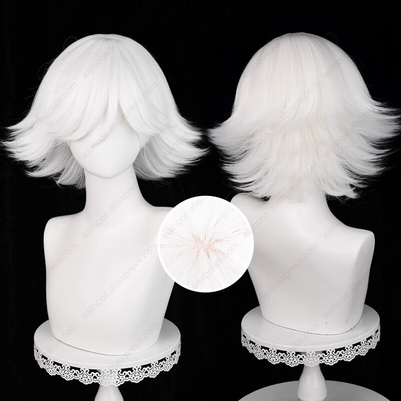 Mi Zu Ki Cosplay Wig Mizuki 33cm Pure White Short Hair Heat Resistant Synthetic Wigs