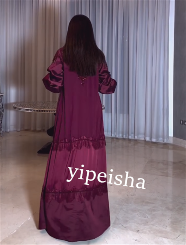 Dżinsowa, drapowana, frezowana suknia na powrót do domu, dekolt w kształcie litery A, na zamówienie, długa suknia okazjonalna