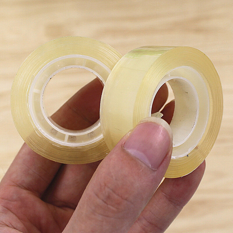 1/2/3 Rolls 18 Mm*20 Yards Small Transparent Single Side Tape Students Adhesive Office Tape Packaging Tape Supplies Good Quality