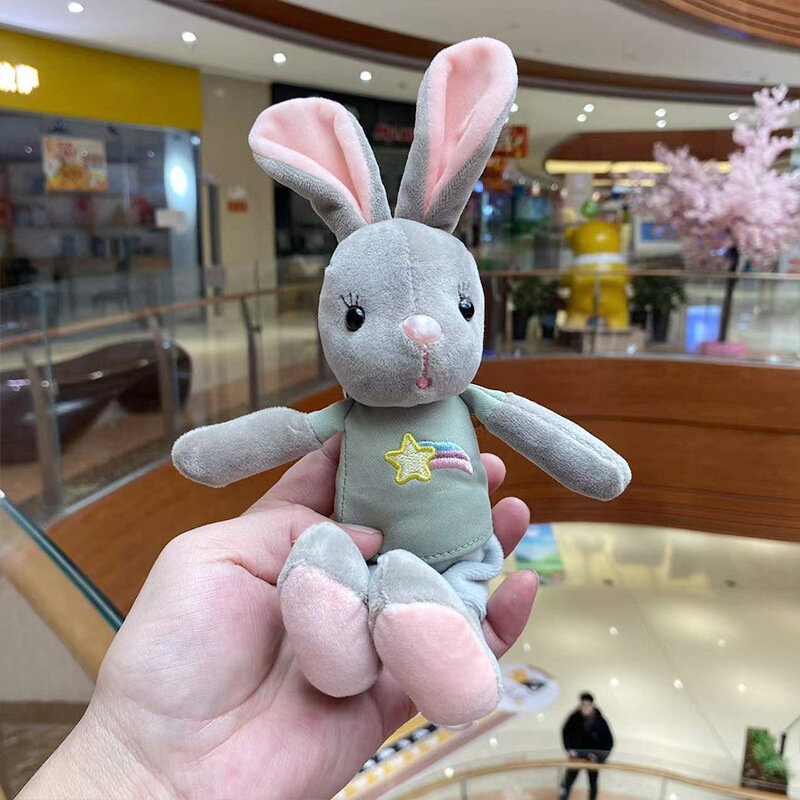 23CM Cartoon Cute Rabbit Doll Plush Keychain Pingente Soft Stuffed Animal Plush Brinquedos Mochila Schoolbag Pendant Kid's Presentes