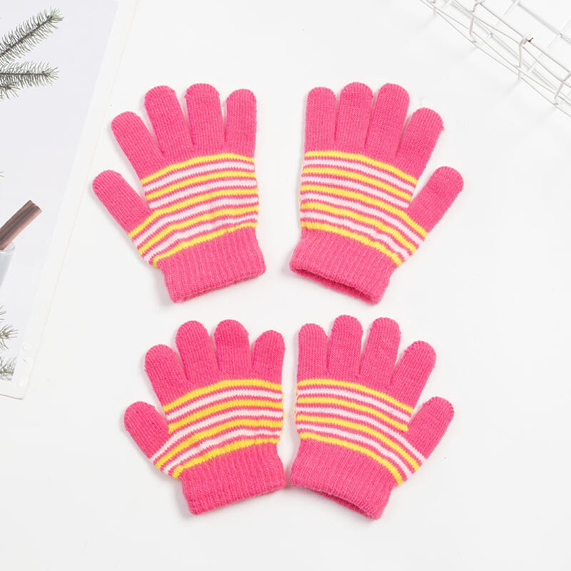 1-5 anni bambini inverno caldo addensare guanti ragazze ragazzi bambini simpatici guanti imitazione guanti a dita intere