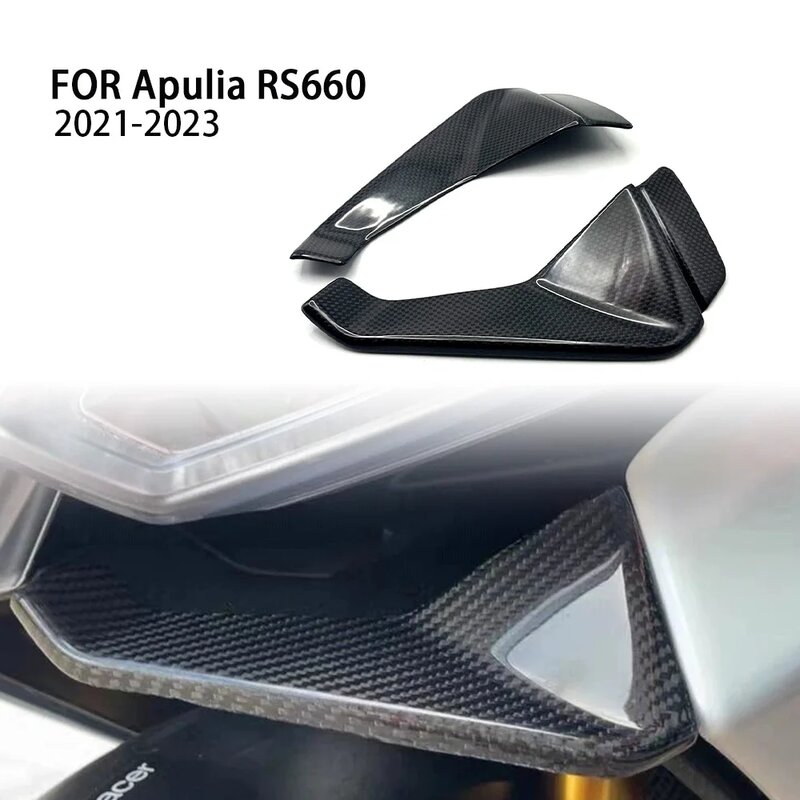 Voor Apulia Rs660 100% 3K Koolstofvezel Motorfiets Accessoires Onderlip Voorlip Vaste Vleugel Spoiler 2021 2022 2023