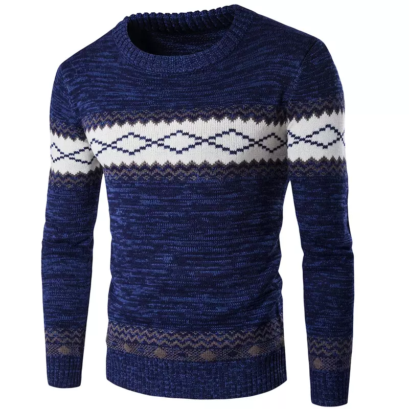 Suéteres de punto de manga larga para hombre, jerseys de alta calidad, suéteres casuales, azul marino, cálido, otoño e invierno, nuevo, 2021