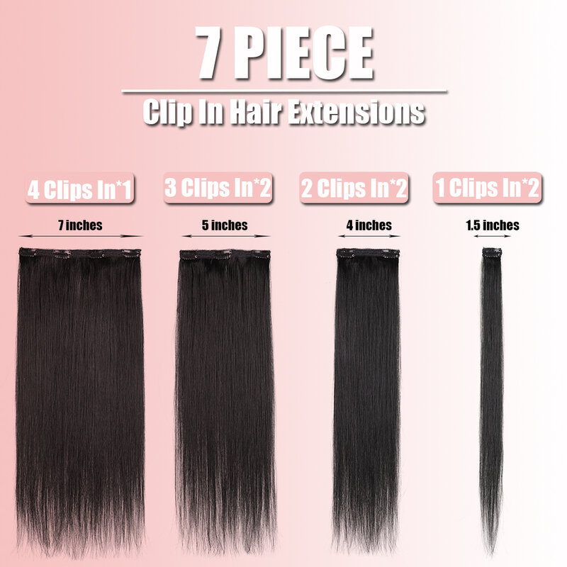 Clip in Human Hair Extension Clip-on Hair Blonde Remy Human Hair Straight Natural Real Hair For Beauty Women 12-18" 7pcs/set 70g