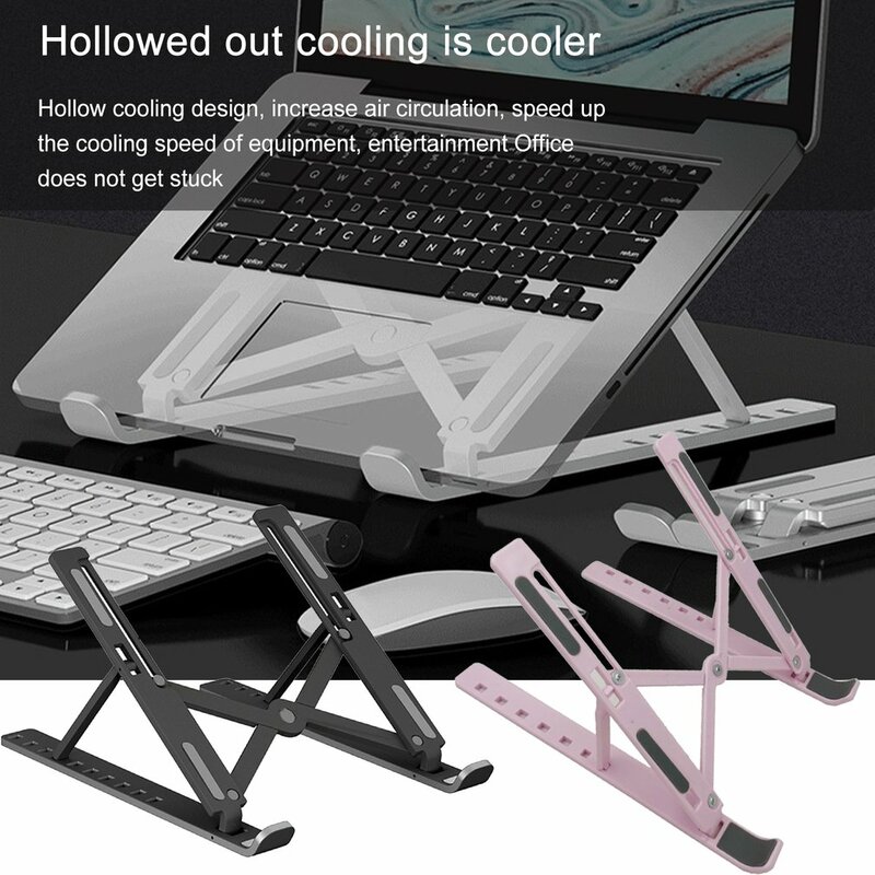 Laptop Stand For Under 14'' Notebook 7 Holes Adjustable Foldable Stand Bracket Laptop Holder Non-slip Riser For Tablet